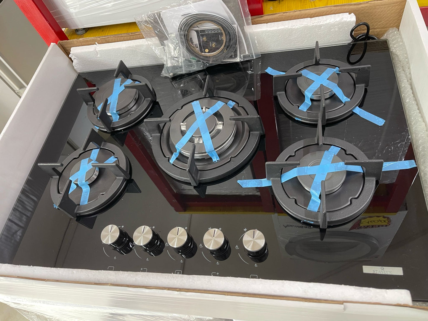 PIANO COTTURA STAYLUX VETRO NERO 75CM