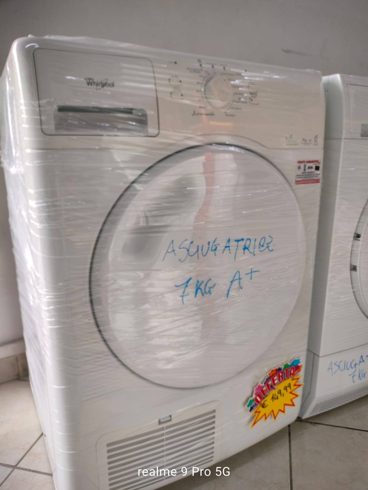 ASCIUGATRICE WHIRLPOOL 7KG OBLO' CHIUSO