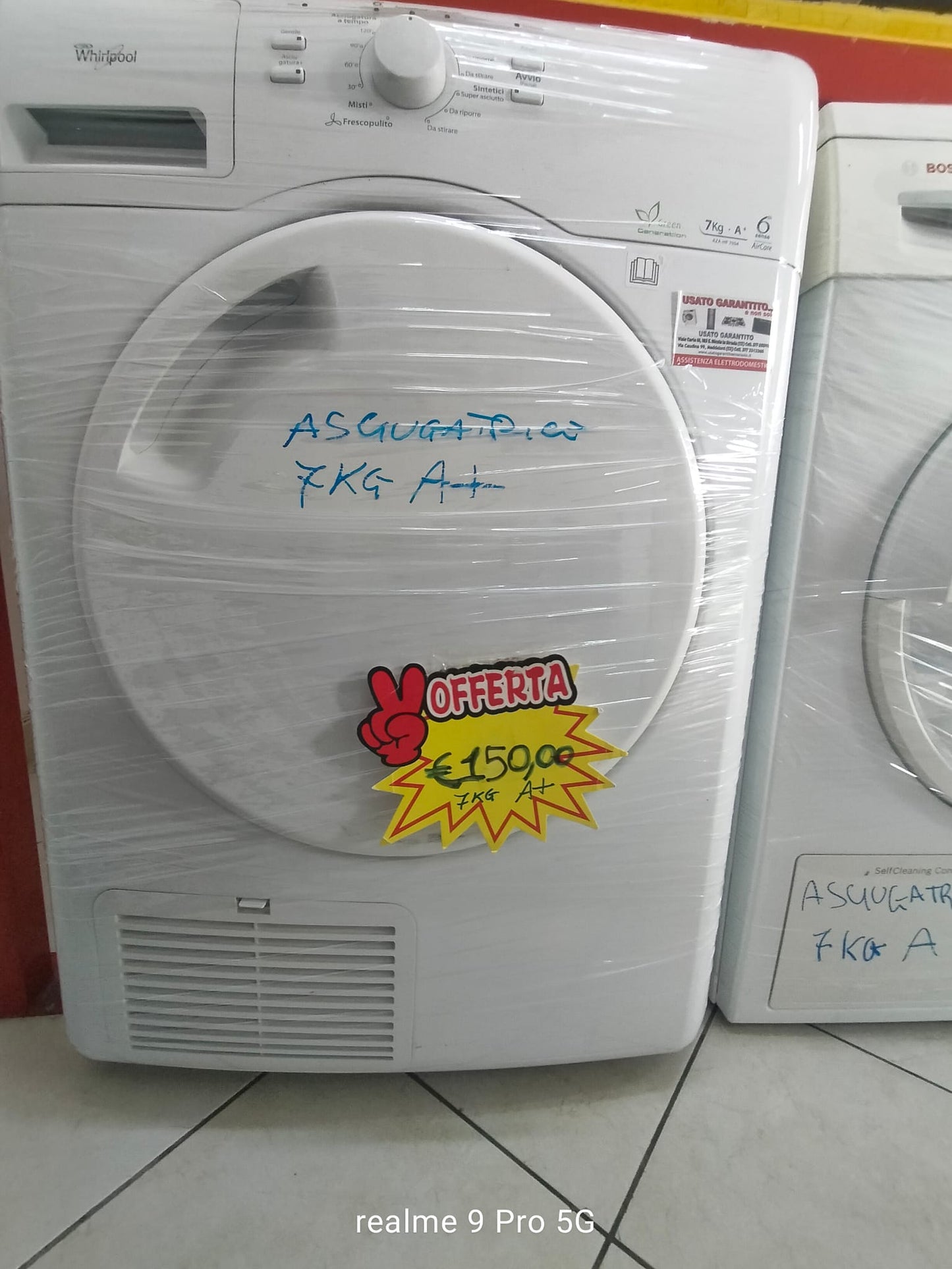 ASCIUGATRICE WHIRLPOOL 7KG OBLO' CHIUSO